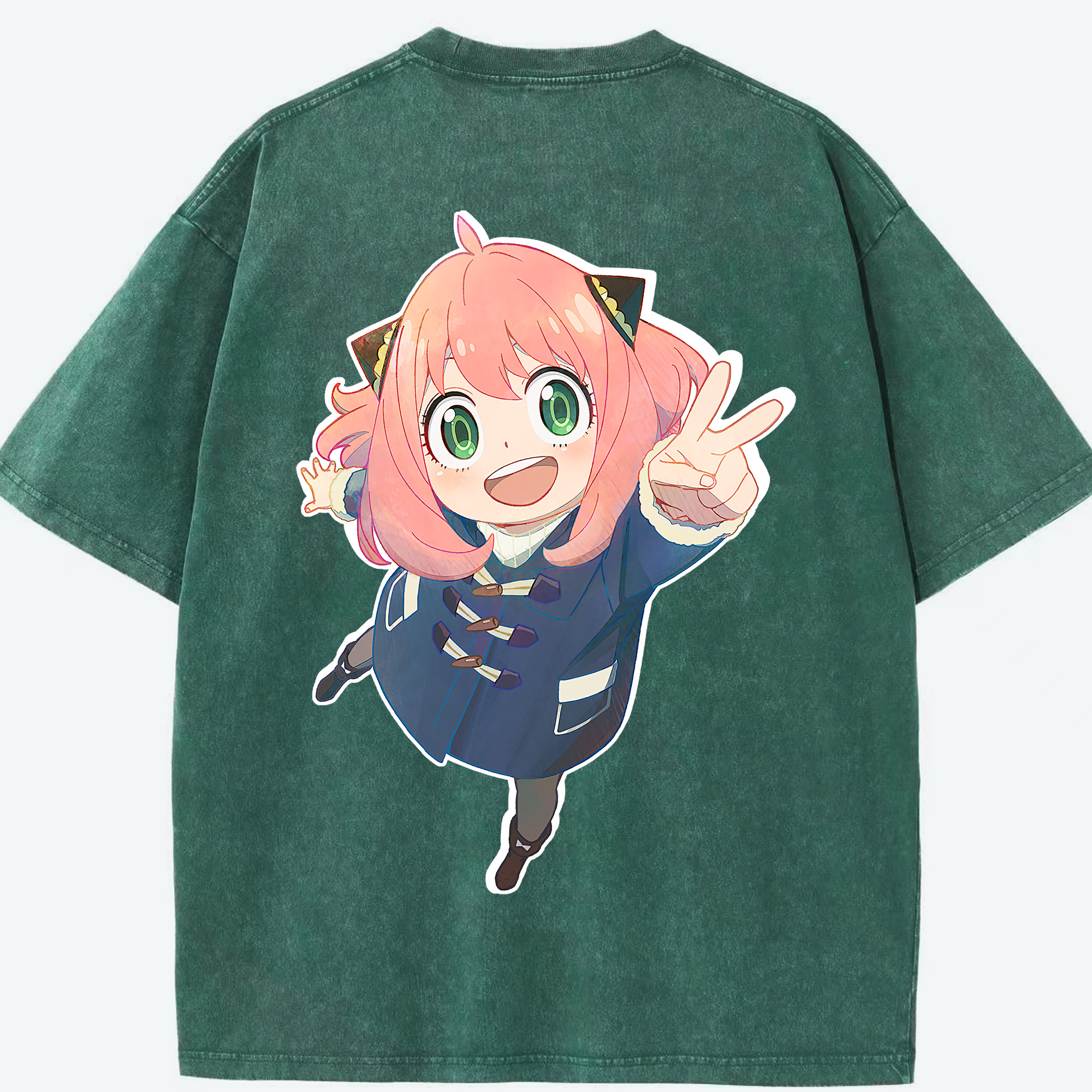 （画像用） SPY×FAMILY间谍家家酒 綿100% ヴィンテージ風 半袖Tシャツ（背面プリント）